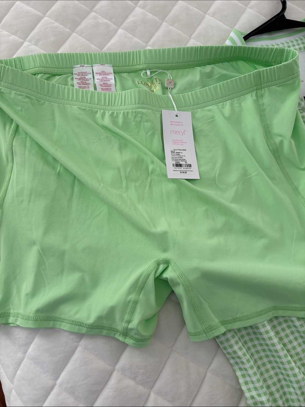 NWT Lilly Pulitzer light Green Mini Gingham Smocked Dress-Meryl fabric - Picture 6 of 7